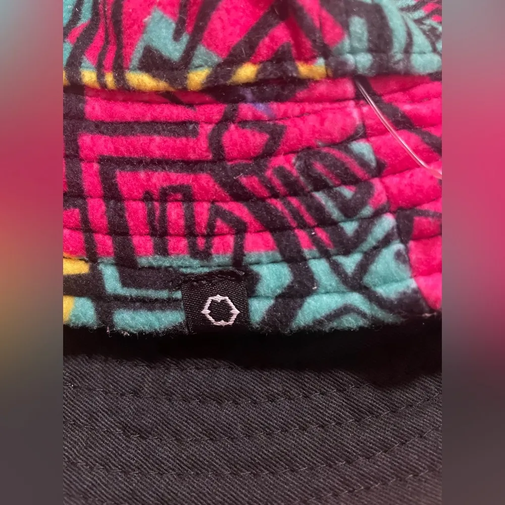 Empyre Fun 70s Inspired Colorful Bucket Hat Reversible Abstract Art Geometric Blue - Image 6