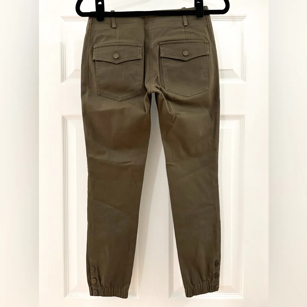 NEW VERONICA BEARD Field Cargo Trousers Green Stretch Cropped Jogger sz 2 - Image 12