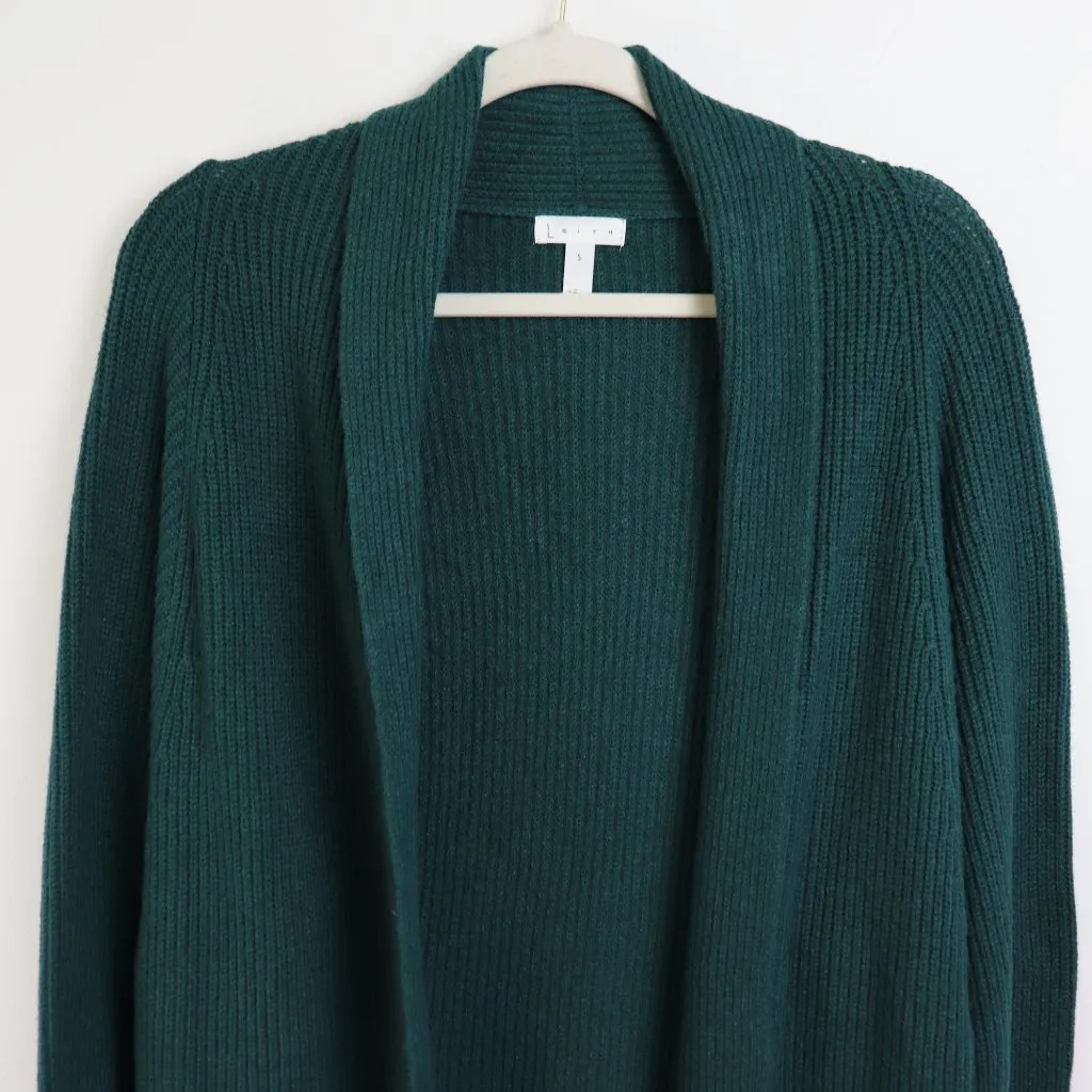 NWT Leith Dolman Sleeve Long Cardigan Green Size Small - Image 6