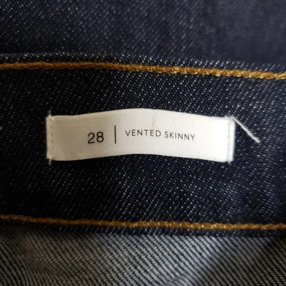 BLDWN Vented Hi Rise Skinny Jean Abyss Blue Dark Wash Women's 28 NEW - Image 11