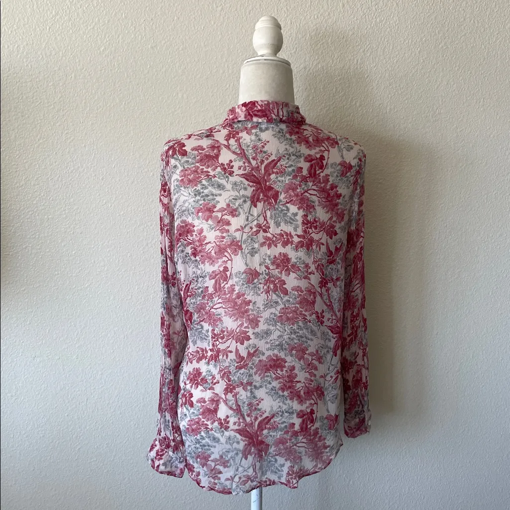 The Kooples - 100% Silk Floral Button Down Shirt FLAW* - Image 4