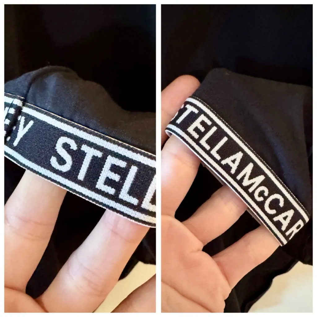 Stella McCartney Ivy Chatting Long Sleeve Logo Cuff Bodysuit, Black sz. M - Image 10