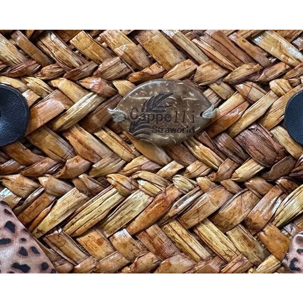 Capelli Straworld Double Handle Leopard Cheetah Mixed Print Satiny Bag Purse - Image 7