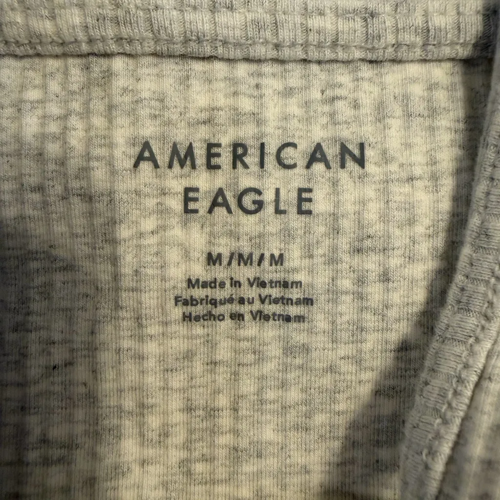 American Eagle  Light Gray Ribbed Halter Top - Image 2