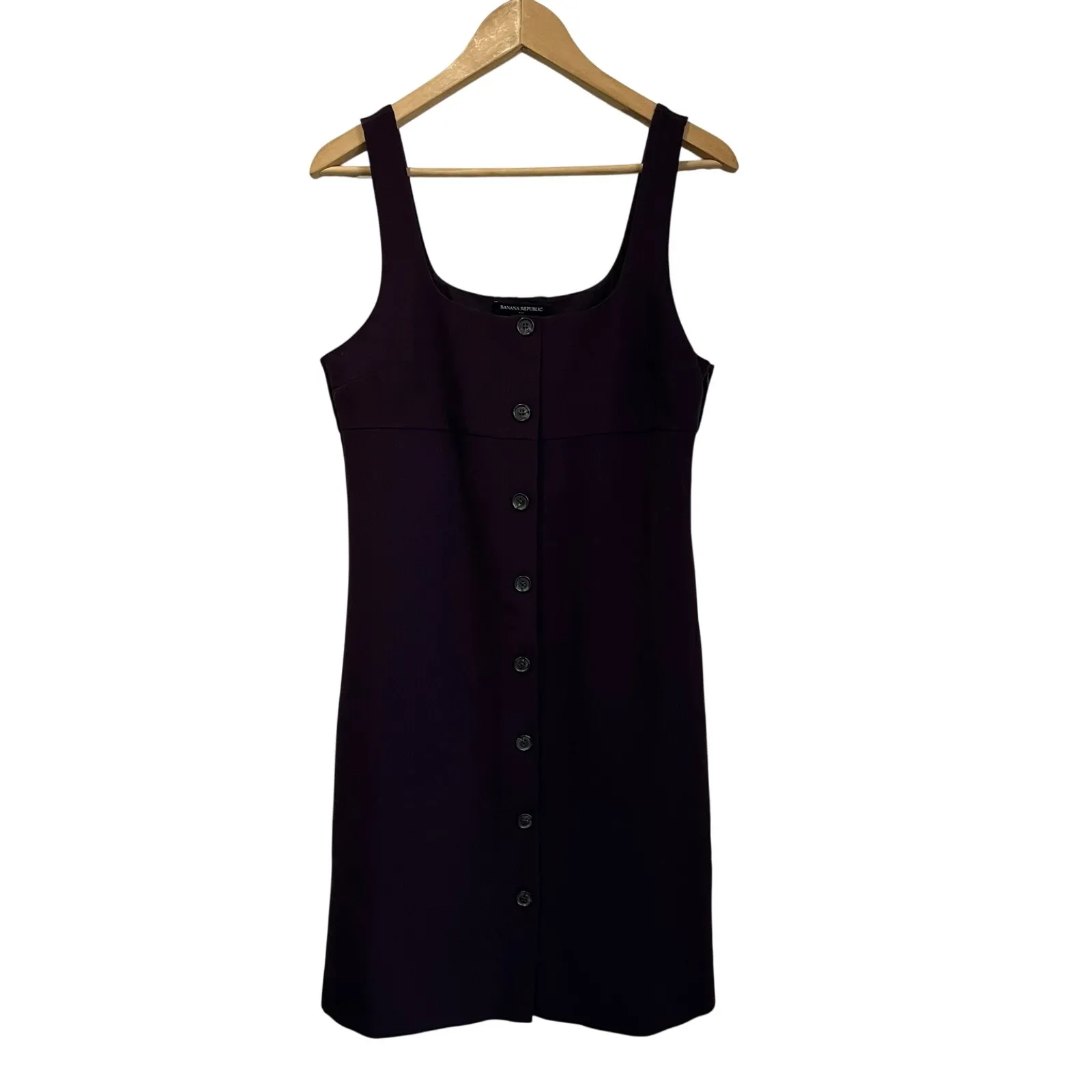 Banana Republic Plum Button Front Midi Dress Preppy Workwear Size 8 - Image 2