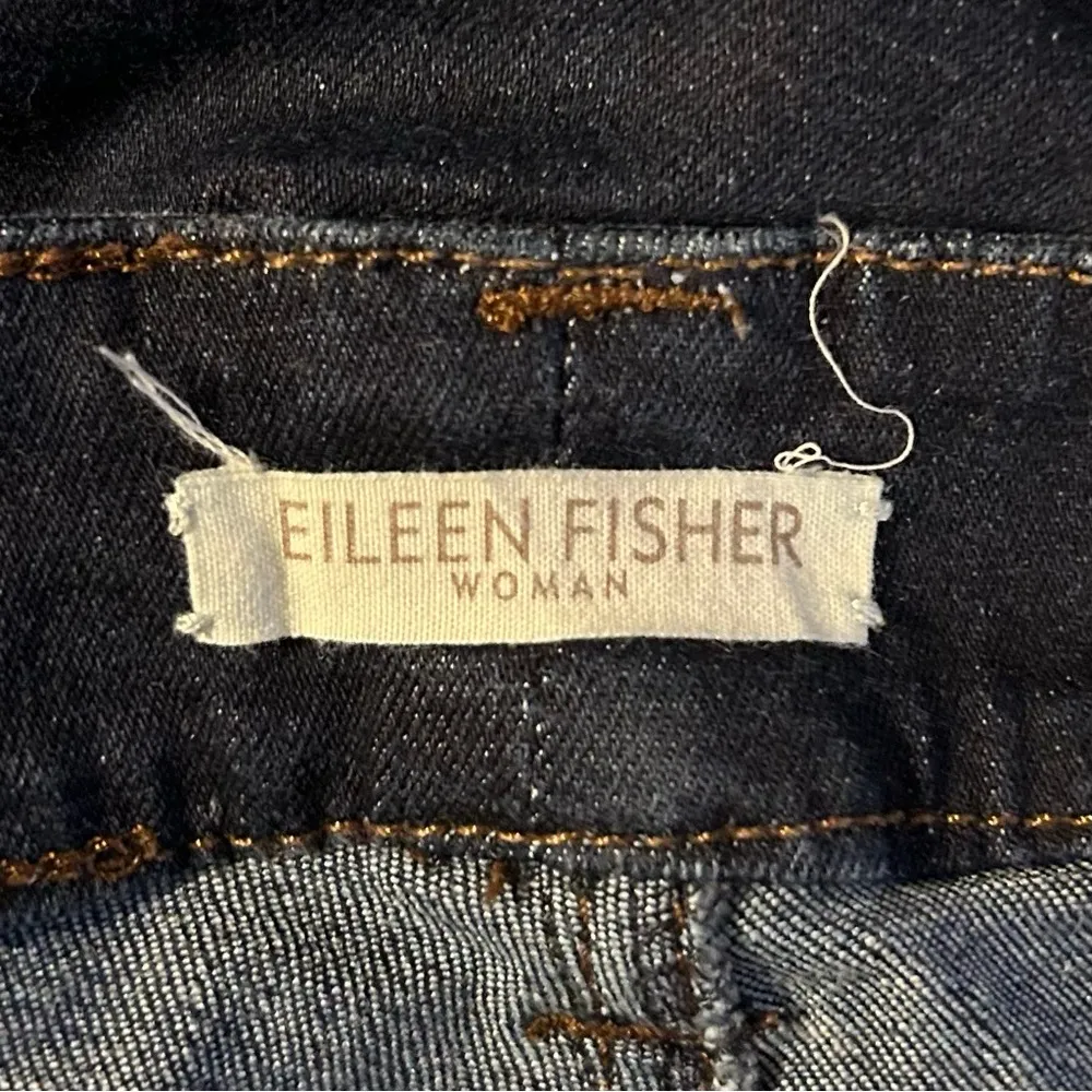 Eileen Fisher Dark Wash High Waisted Straight Leg Organic Cotton Size 16W Jeans. - Image 5