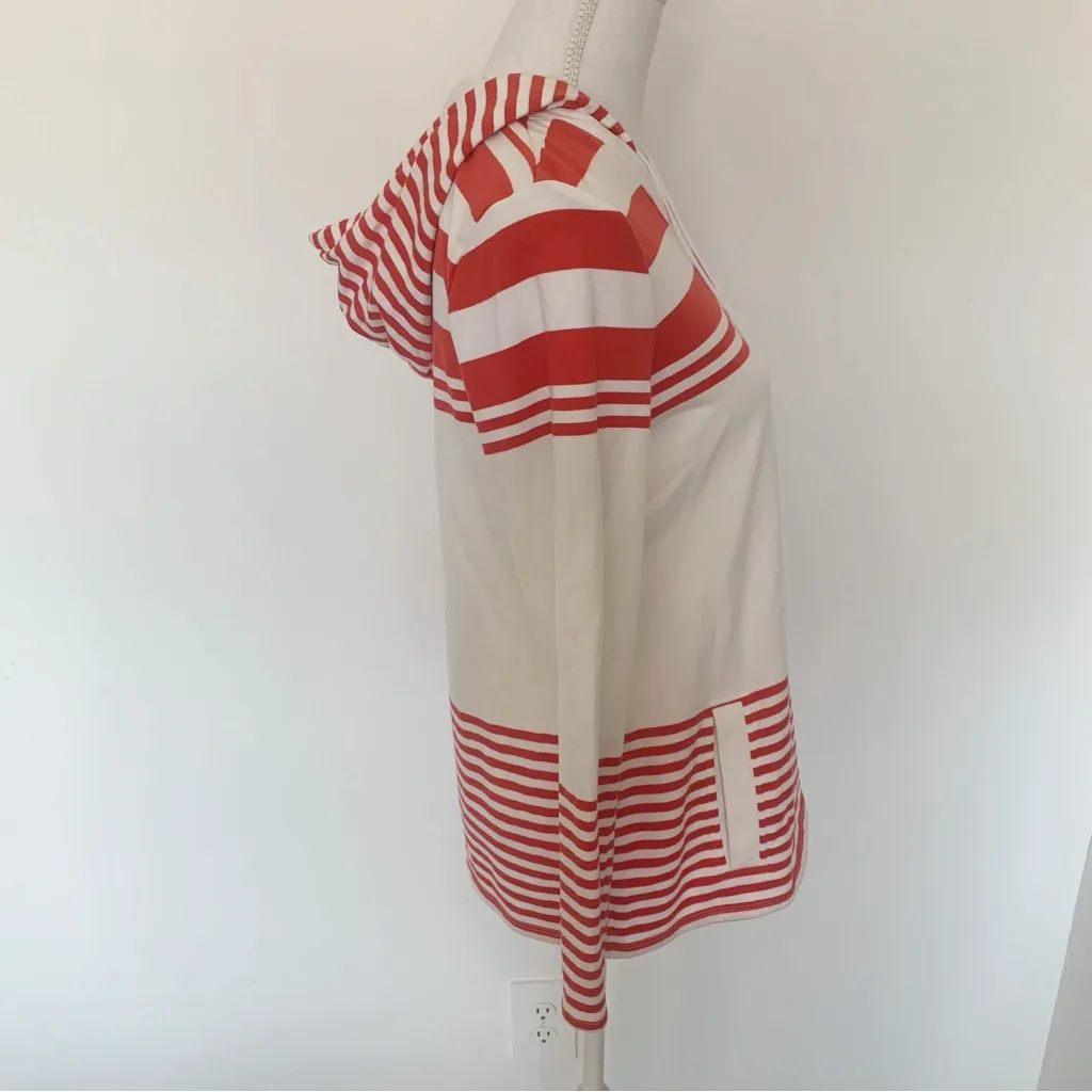 EUC Talbots Petite Red White Nautical Hoodie Kangaroo Pocket Sweatshirt Size SP - Image 12