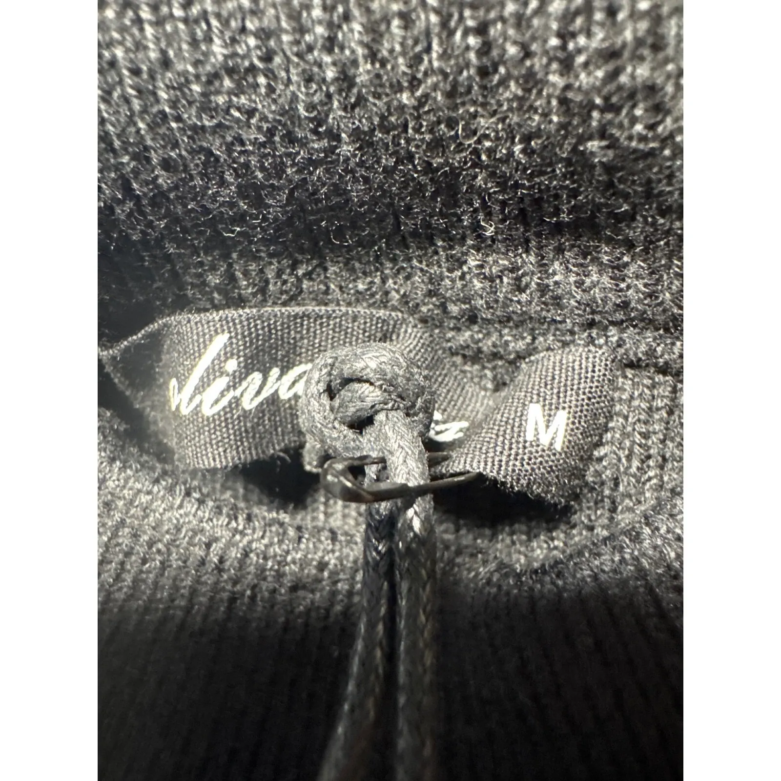 Olivaceous Striped Cutout Shoulder Mock Neck‎ Sweater Top, Size M - Image 4