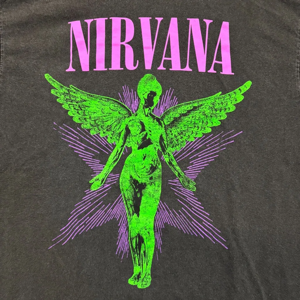 Nirvana In Utero Grunge Band Oversized T-Shirt Size S/M - Image 2