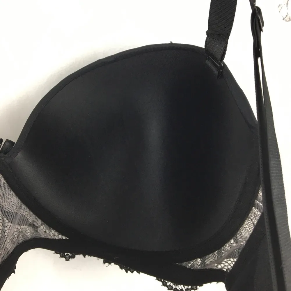 Adrienne Vittadini Black Lace Demi Underwire Contour Bra 40DD - Image 5