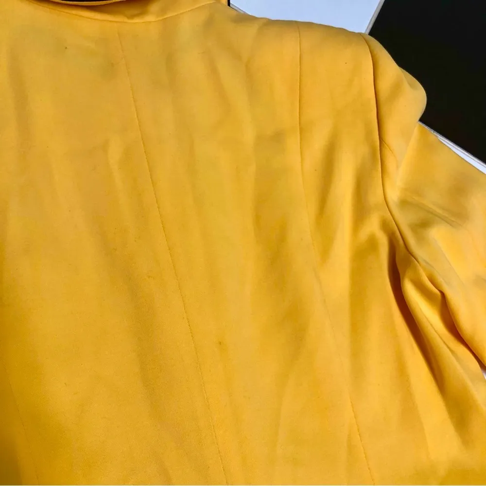 Vintage 80s ESCADA Margaretha Ley Golden Yellow Blazer Iridescent Buttons sz M Size M - Image 9