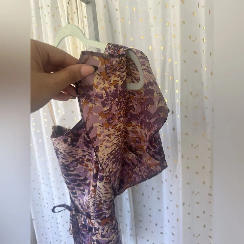 Banana Republic Factory Asymmetrical Batwing Artsy Paint Brushstrokes Blouse S - Image 2