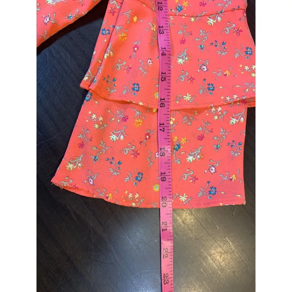 GAP Cottage Peasant Shirt Womens XS V Neck Pullover Prairie Floral Ruffle Sleeve - Image 14