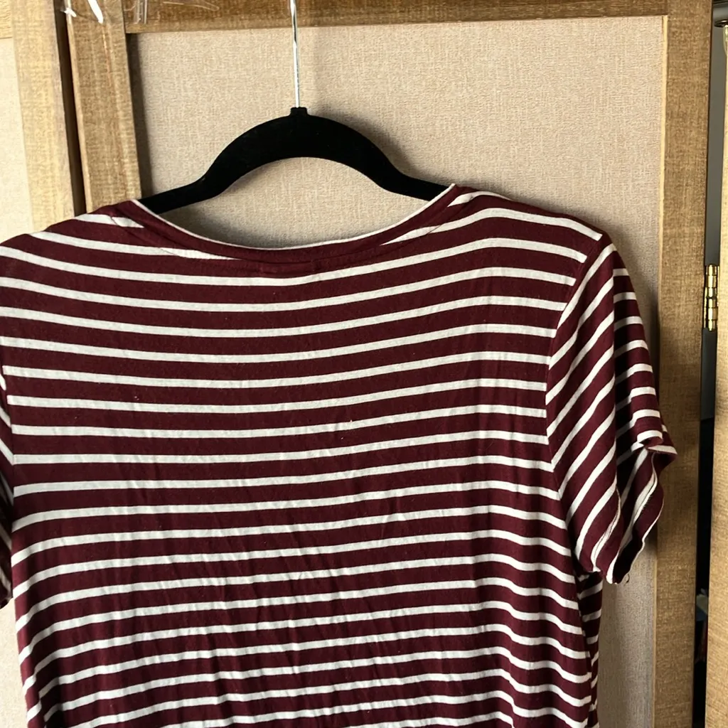 FINAL MARKDOWN Mossimo Maroon and White Striped Shirt xl - Image 8