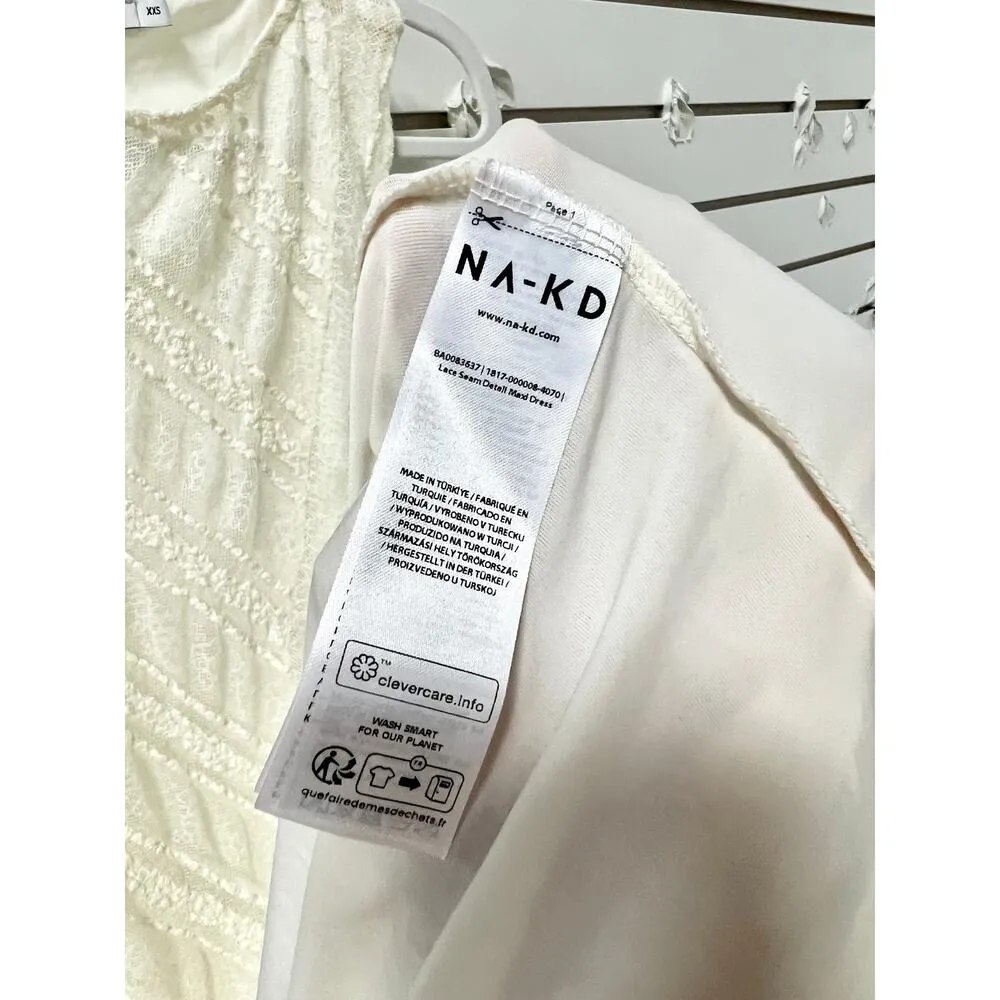 Sleeveless Lace Seam Detail Bodycon Maxi Dress Off White Women's Size XXS - Image 7