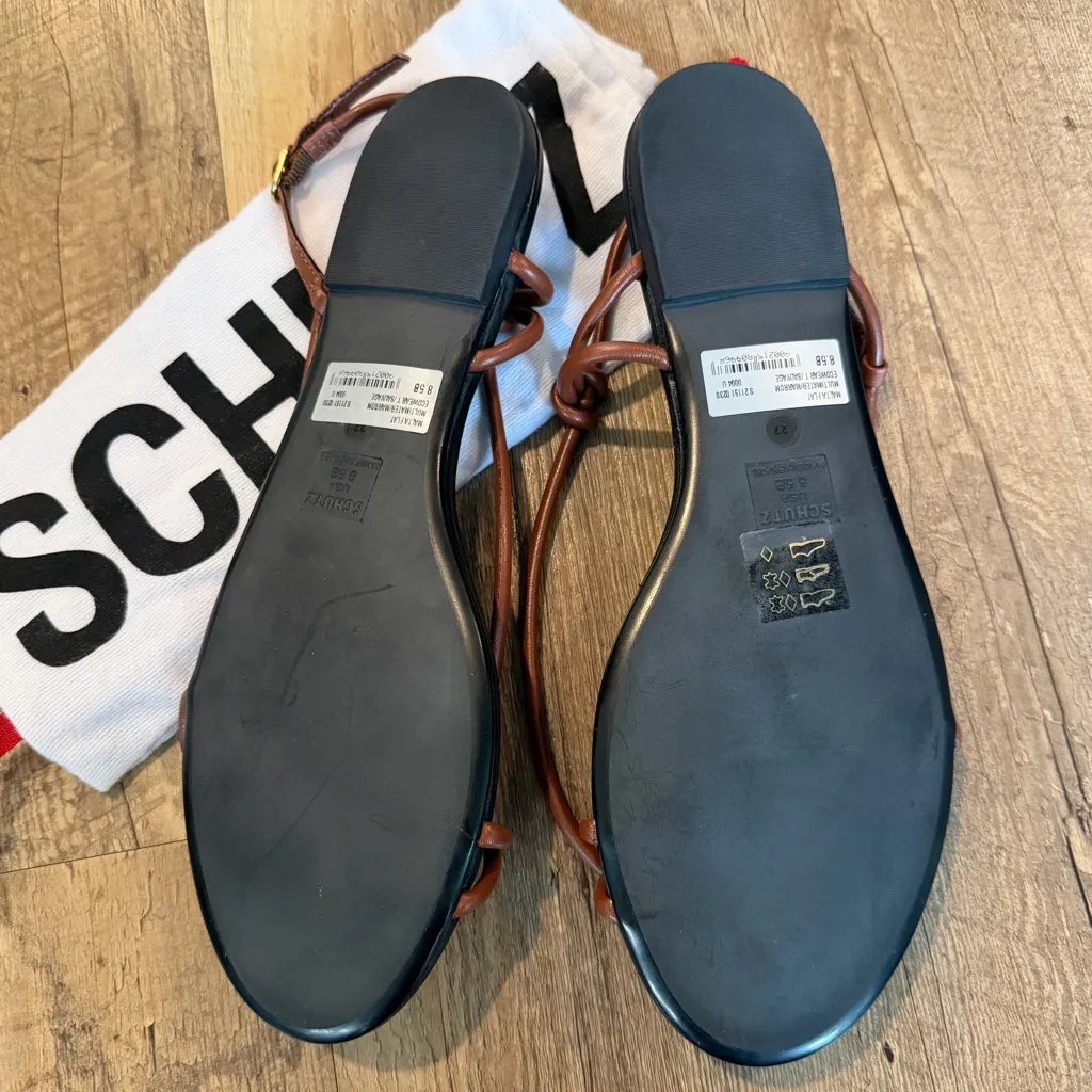 New Schutz Malta Flat Sandals Sauvage 8.5 - Image 6