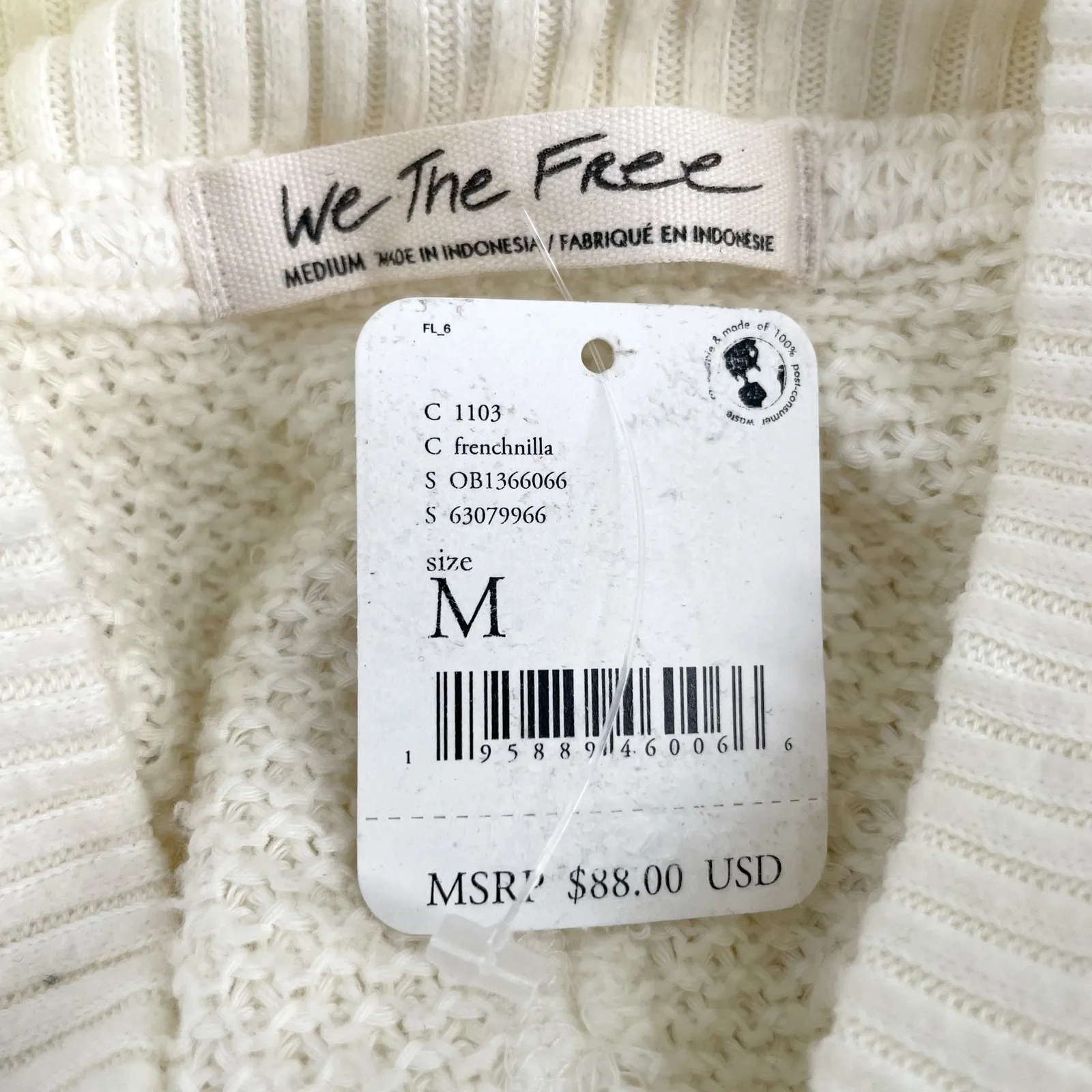 Free People Oversized Cozy Sweater Frenchnilla Cream She’s A Keeper Size M - Image 9