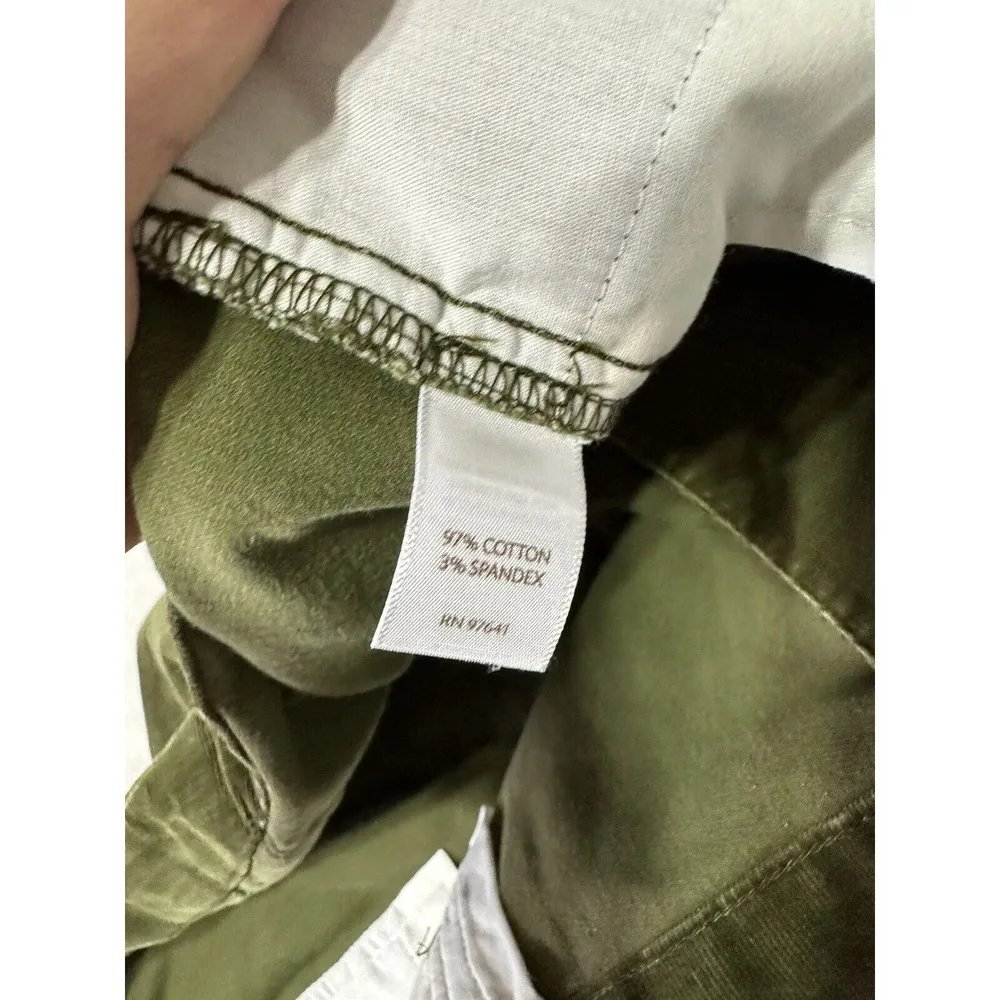 J.Jill  Olive Green Stretch Corduroy Pants Cotton Blend Size 26 - Image 8