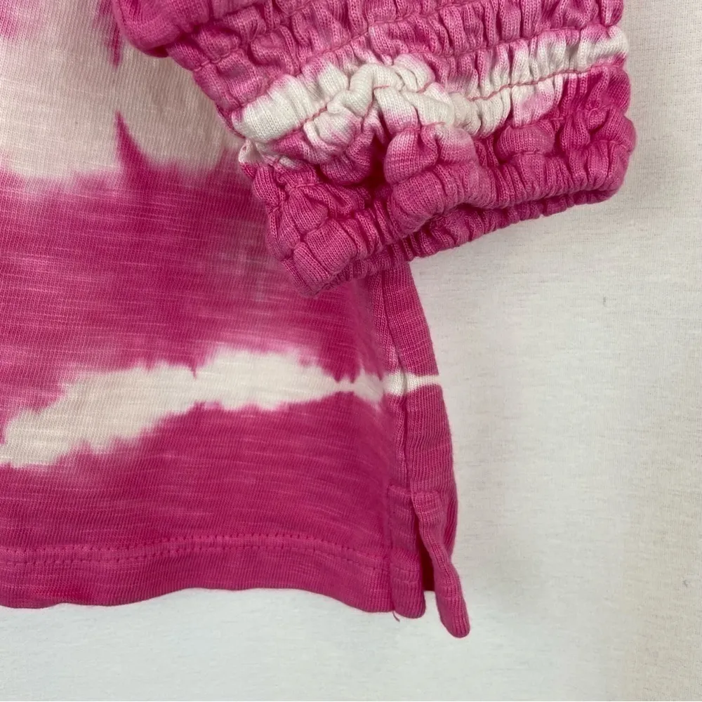 Crown and Ivy Pink Tie Dye Puff Sleeves Top Women’s Size Medium Barbie - Image 6
