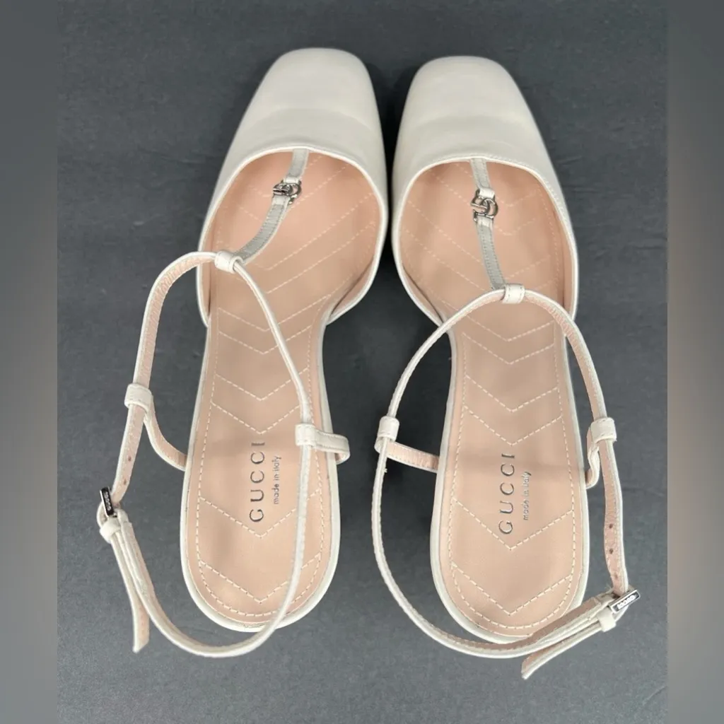 GUCCI WOMEN'S PETITE GG SLINGBACK NAPPA CHARLOTTE PUMPS SIZE EU 41 - Image 9