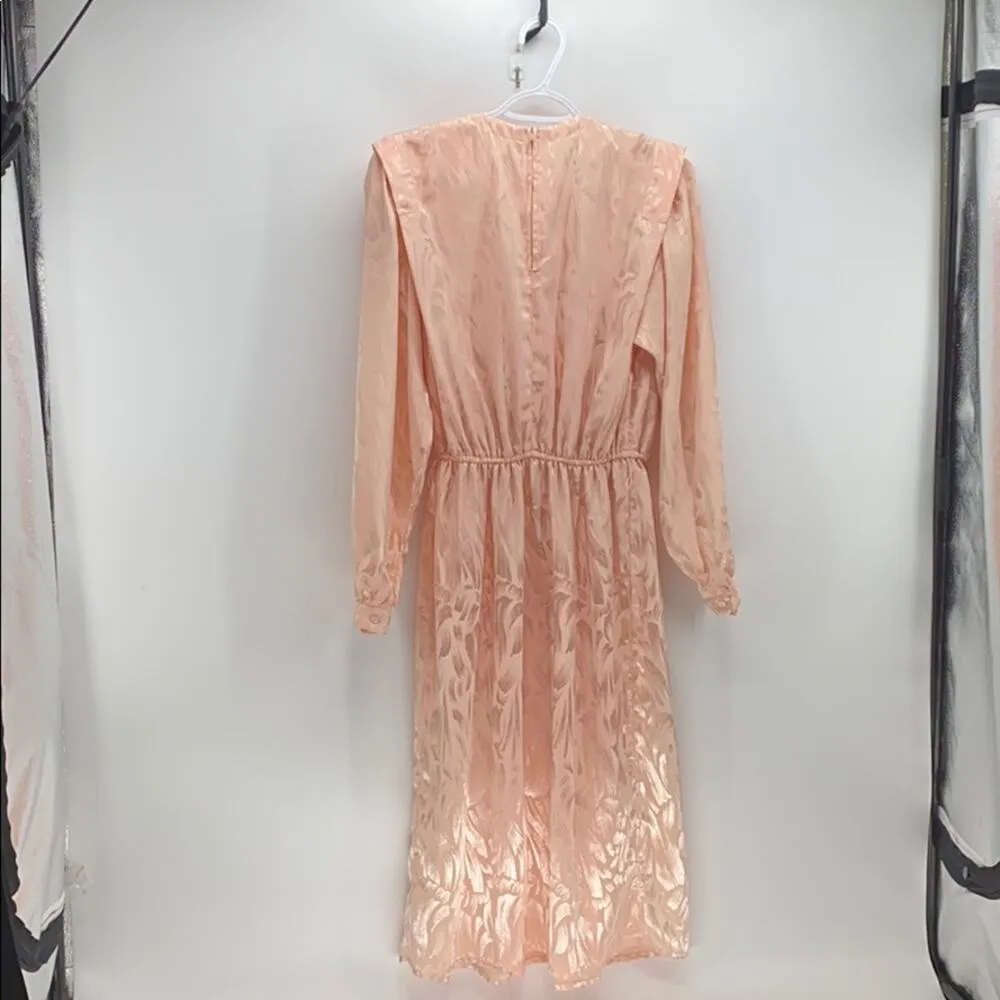 Vintage Liz Roberts dress shimmer and shine peach cottage core granny core - Image 8