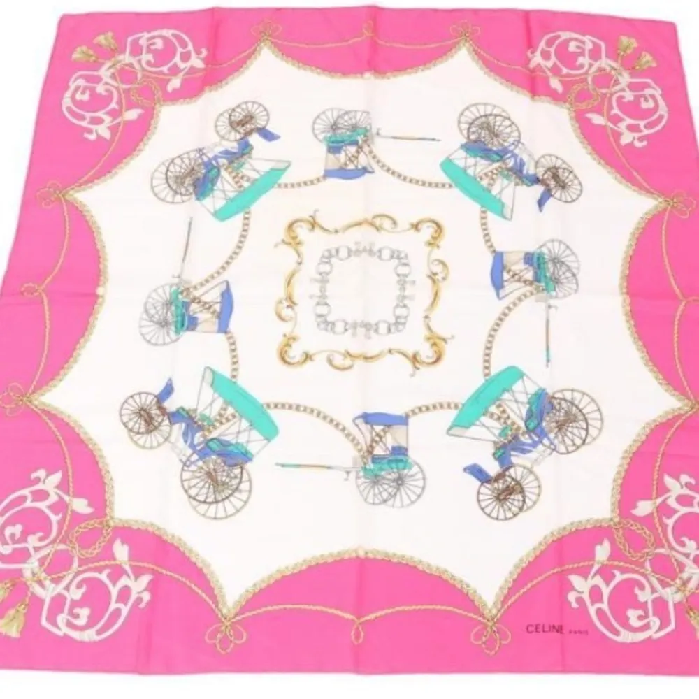 AUTHENTIC RARE Celine Pink 100% Silk Scarf 🥰 - Image 5