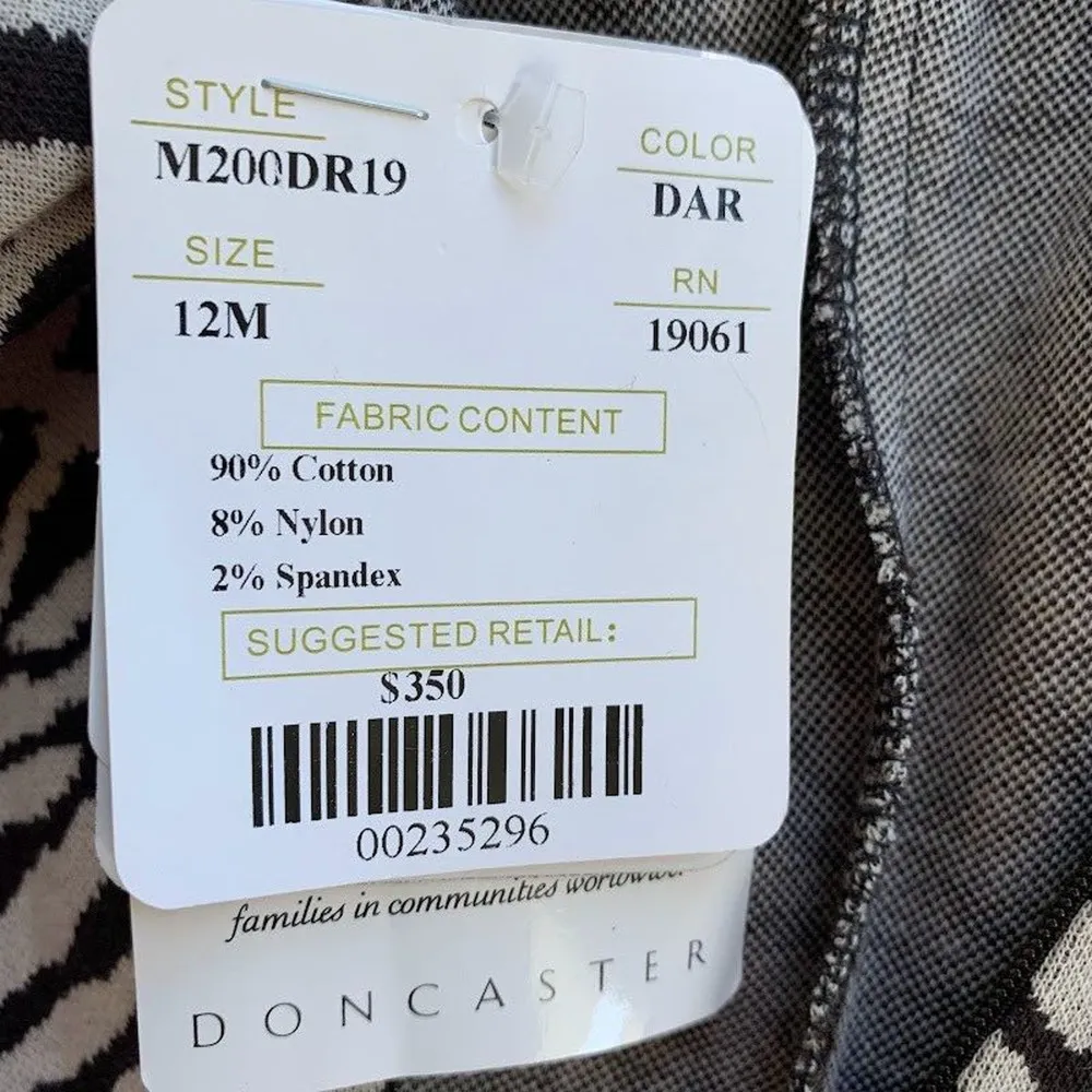 Doncaster Collection Knit Animal Print Dress Zebra Size 12 Stretch 3/4 Sleeve - Image 8