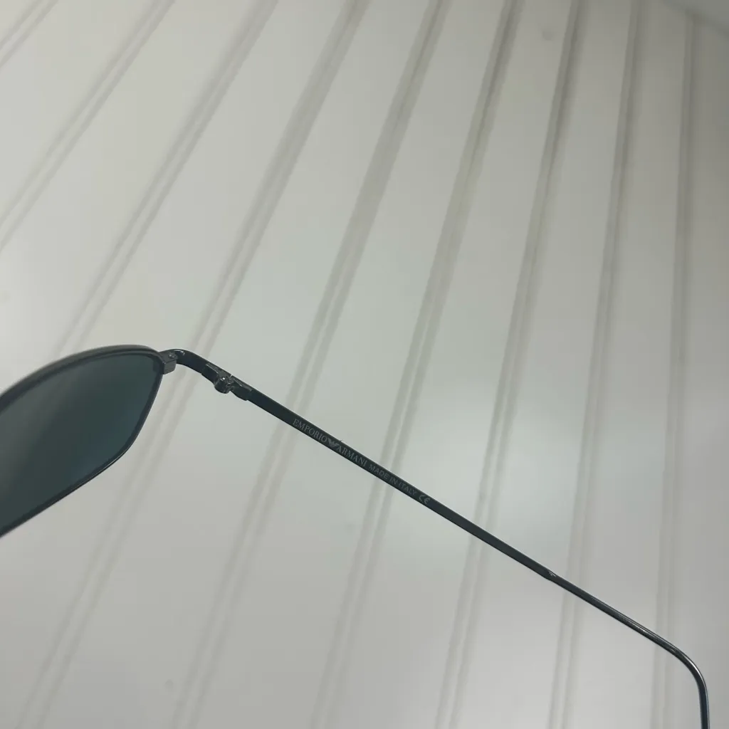 Emporio Armani Sunglasses UNISEX Rectangular Metal Frame Green Designer Shades - Image 4