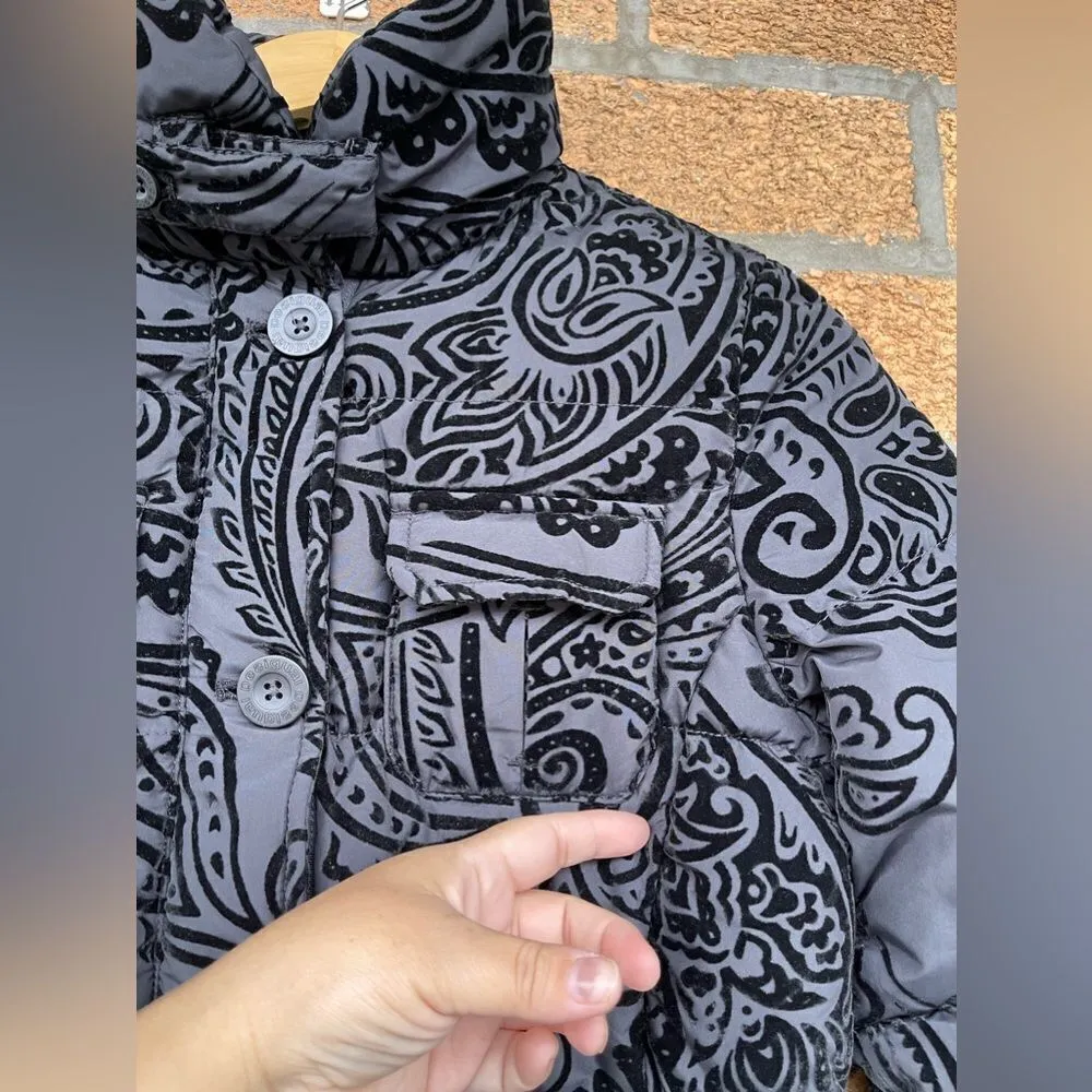 Desigual  Medianoche Flocked Velvet Puffer Jacket small - Image 3