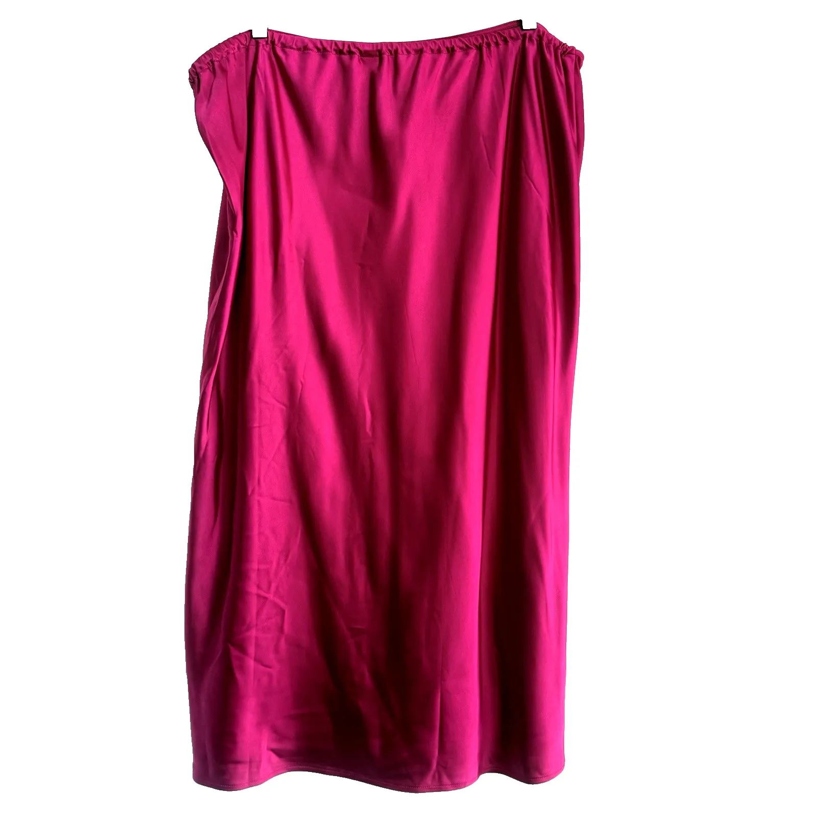 Satin Midi Slip Skirt Women XXL 20 Bias Cut Old Navy Berry Pink Party Xmas NYE - Image 3