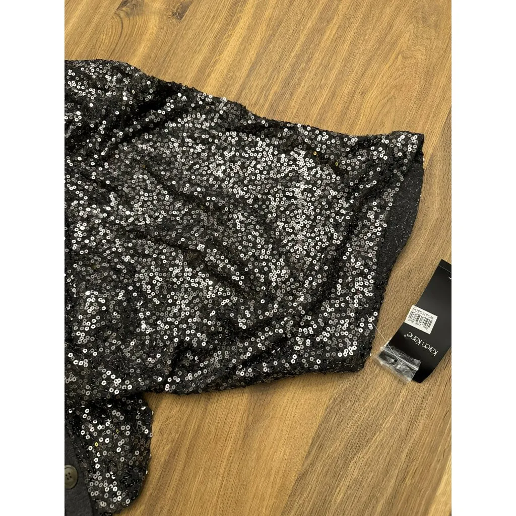 Karen Kane Womens Sequin Cape Size 3X Silver Blue Mist Evening Party Sparkle NWT - Image 4