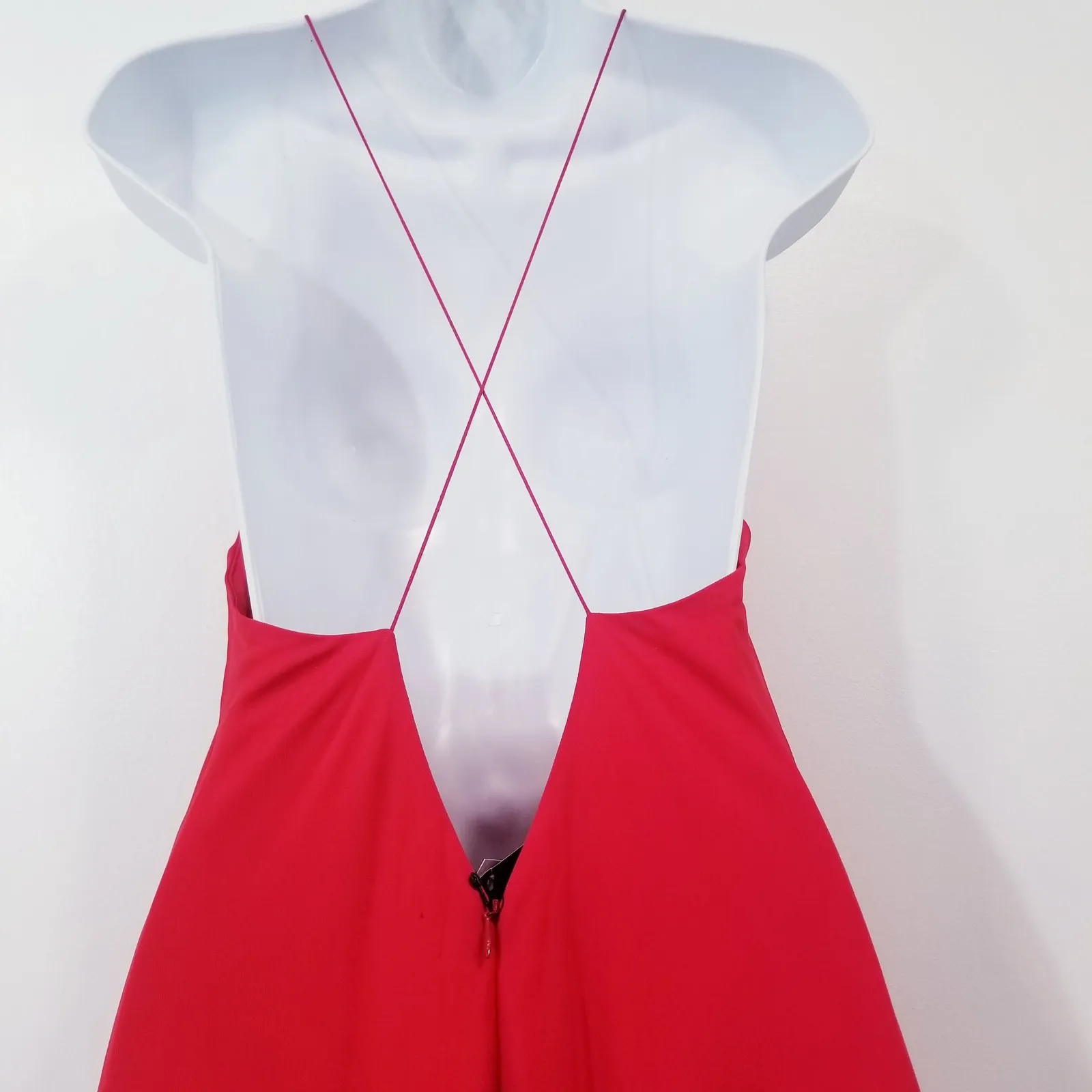 Rosetta Getty Sexy Red Maxi Dress Criss Cross Low Open Back Sleeveless Size M - Image 6
