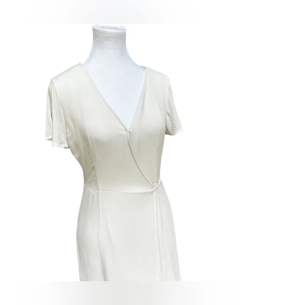 Lulus Heart of Marigold dress maxi party size S wrap white boho beach rehearsal - Image 10