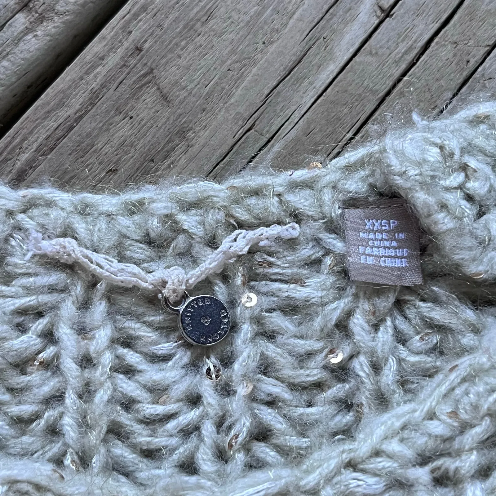 Anthropologie Knitted & Knotted Women's Chunky Knit Beige Sweater Size XXSP Tan - Image 6