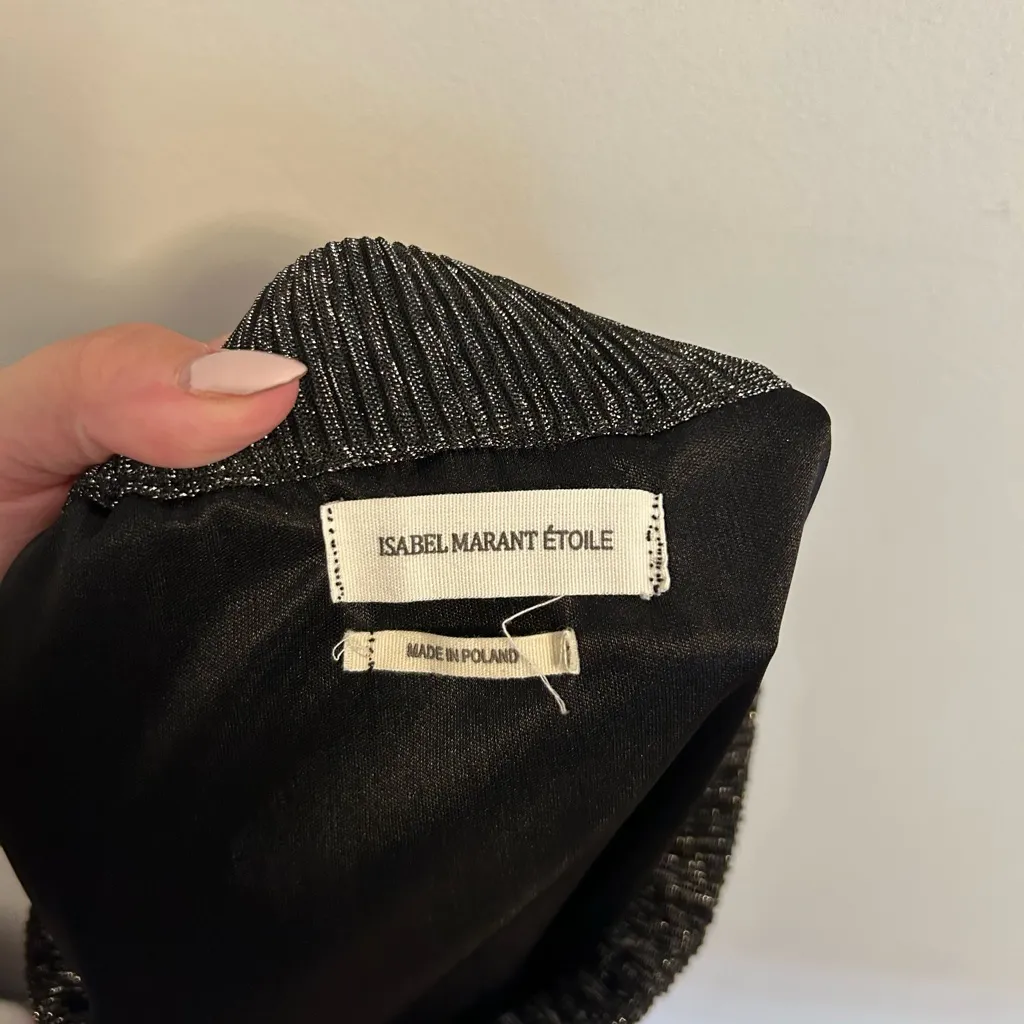 Isabel Marant Etoile Beatrice Metallic Midi Skirt in Gunmetal size FR 34/US 2 - Image 3