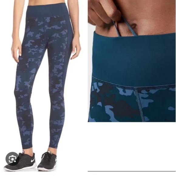 Sweaty Betty Zero Gravity Blue Purple Printed Leggings - Image 2
