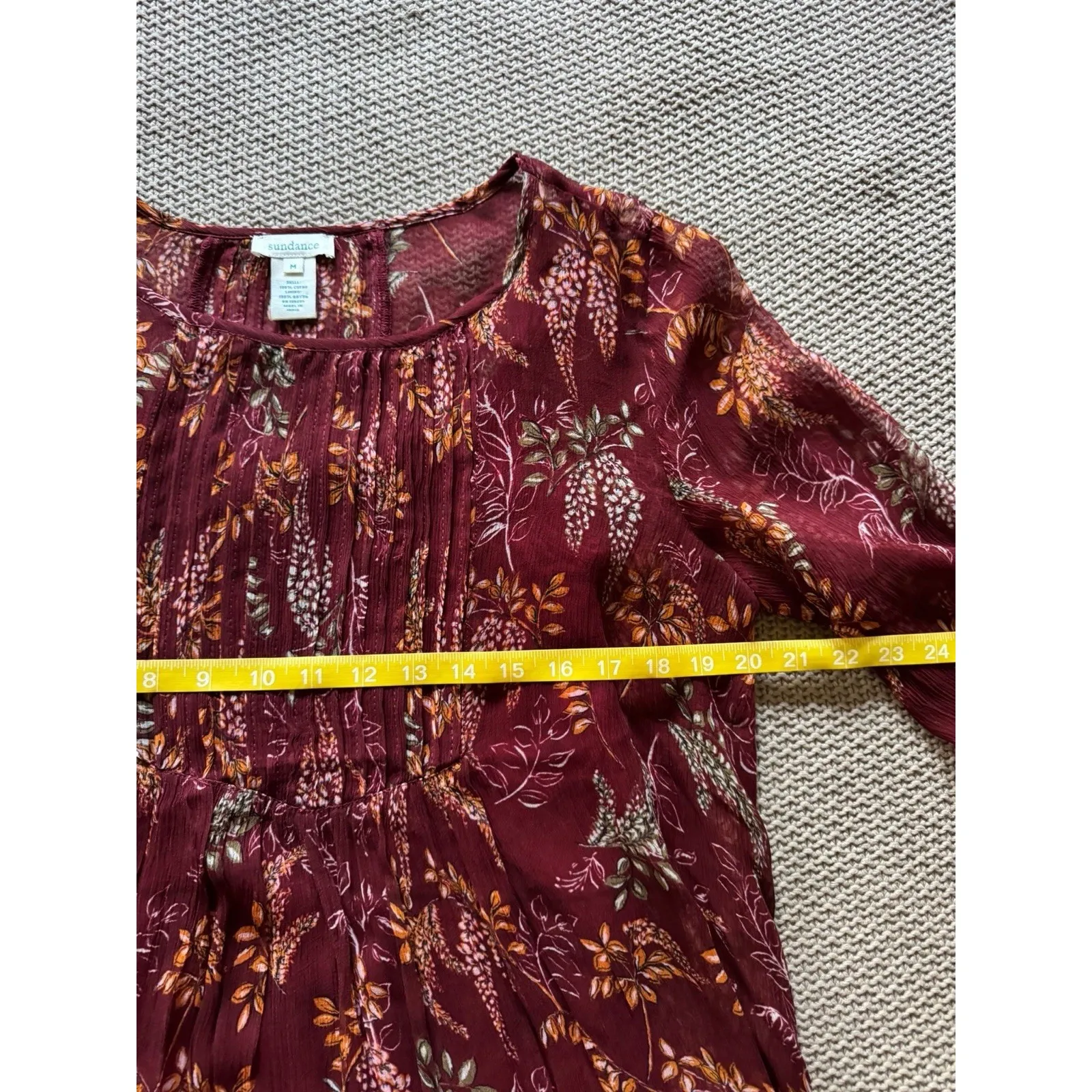 SUNDANCE‎ Winthrop Garden Blouse Top Tassel Boho Size M - Image 5