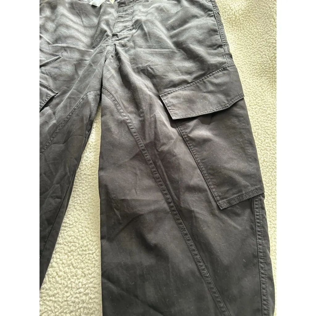 MADEWELL$128 Seamed Barrel-Leg Utility Pant Jet Black Garment-Dyed Twill Size 16 - Image 11