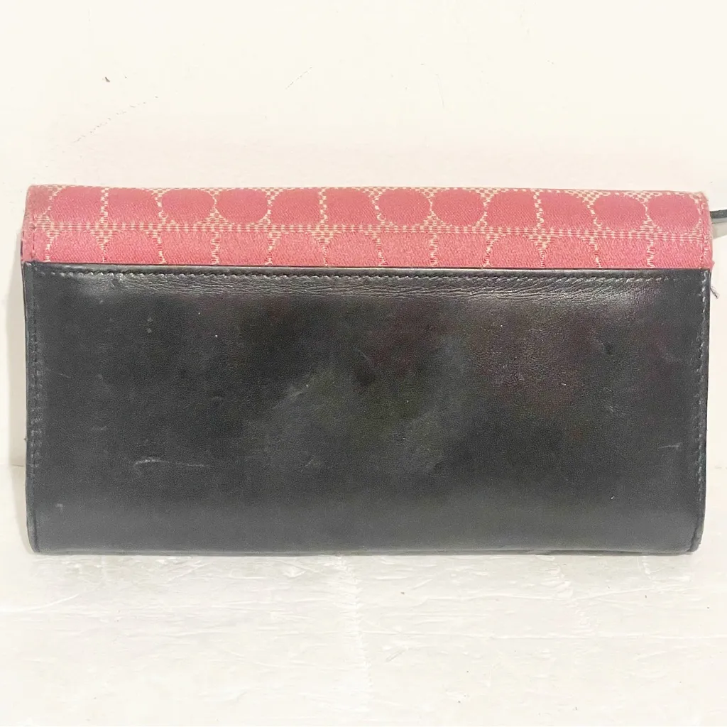 Kate Spade Vintage Pink Fabric Printed Bi Fold Wallet Checkbook Multi Pocket‎ - Image 6
