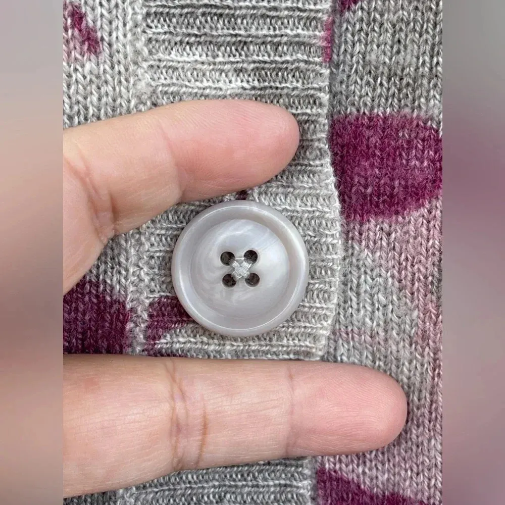 27 MILES MALIBU CASHMERE CAMO BUTTON DOWN SWEATER CARDIGAN SIZE MEDIUM Gray - Image 3