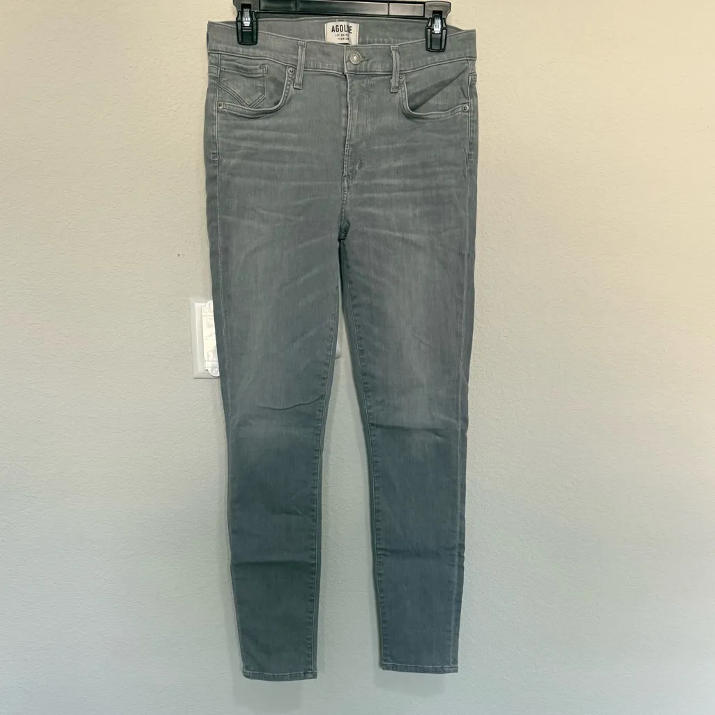 AGOLDE Sophie High Rise Skinny Stretch Jeans in Fame Gray Size 30 - Image 3