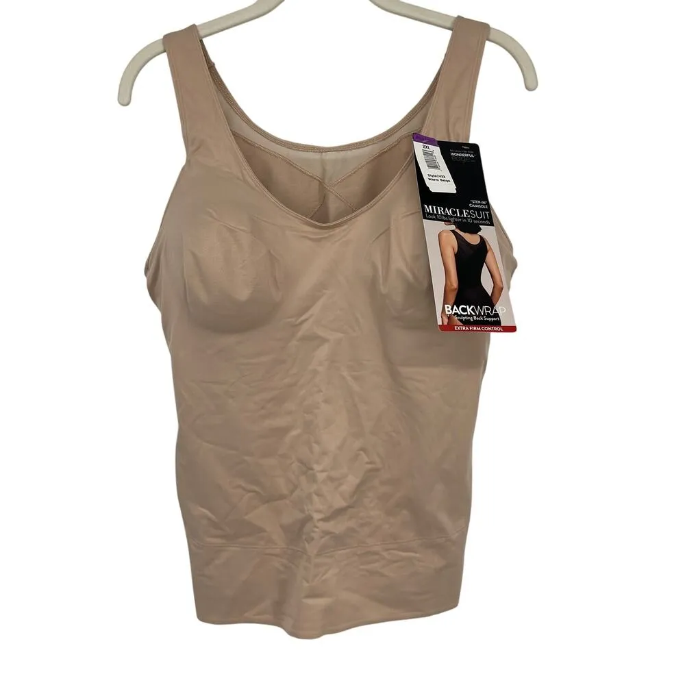 Miraclesuit Step In Sculpting Back Wrap Support Camisole Tank Shapewear 2X NEW - Image 3