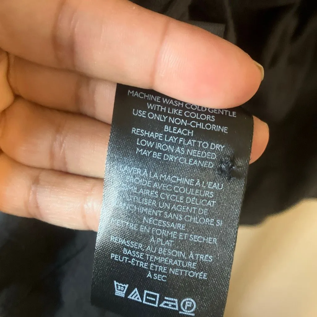 By Anthropologie Grey Button V-Neck Bubble Hem Sleeveless Blouse Small #758 - Image 4