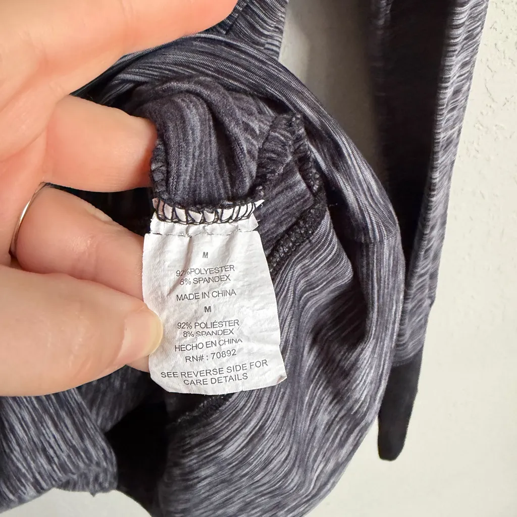 Apana Gray Heathered Fleece Lined Mock Neck Sweatshirt Womens M Athletic - Image 4