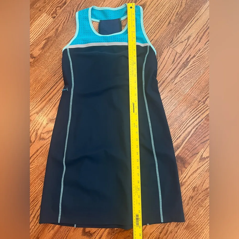 Title Nine Twisted Sister Blue Teal Racerback Sleeveless Built-In Bra Dress - Sm - Image 5