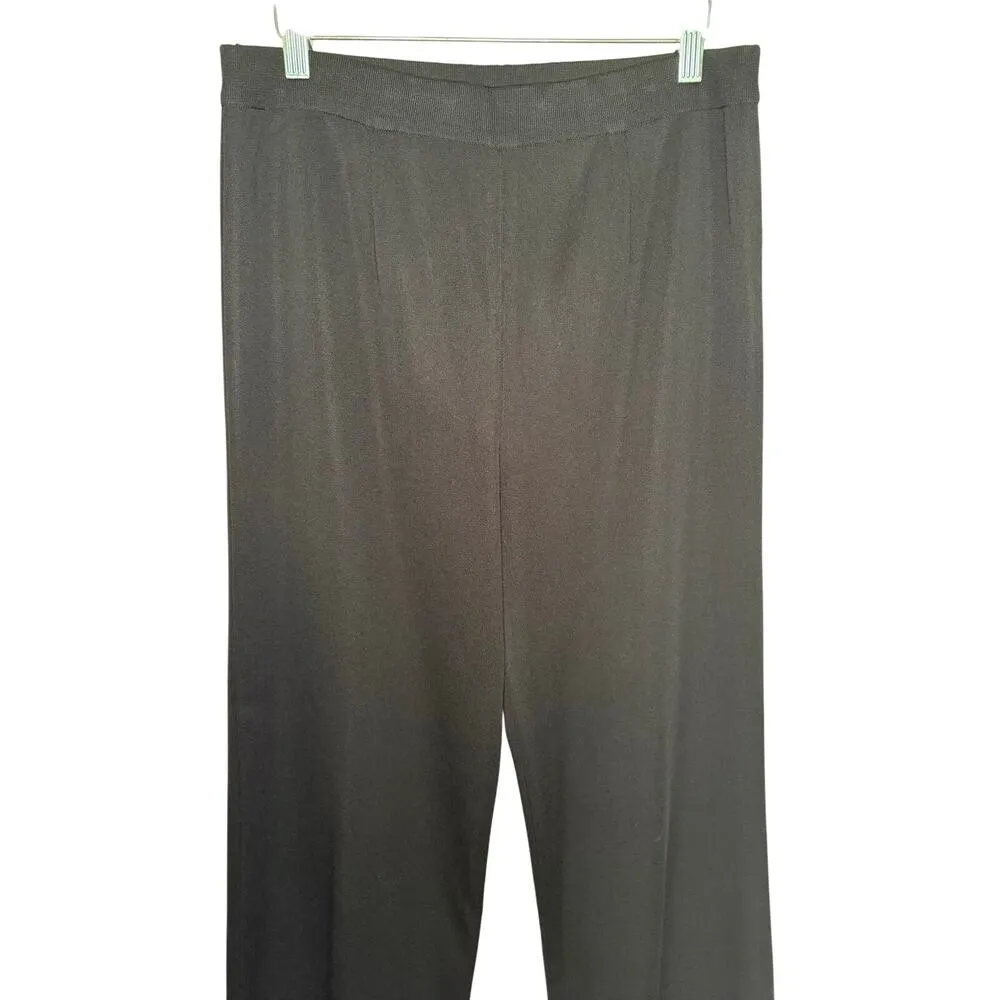 Exclusively Misook Pull On Elastic Waist Pants Women’s Size M Black Acrylic - Image 2