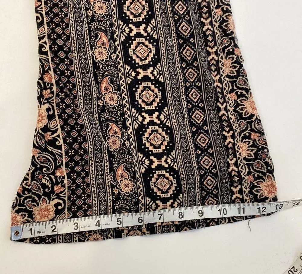 Philosophy Wide Leg Boho All Over Print Flowy Pants Sz 4 Rayon Women’s Black - Image 15