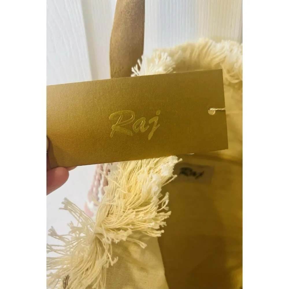 Anthropologie RAJ Mauve Tote Bag Boho Hippie Leather Fringe Pink - Image 6