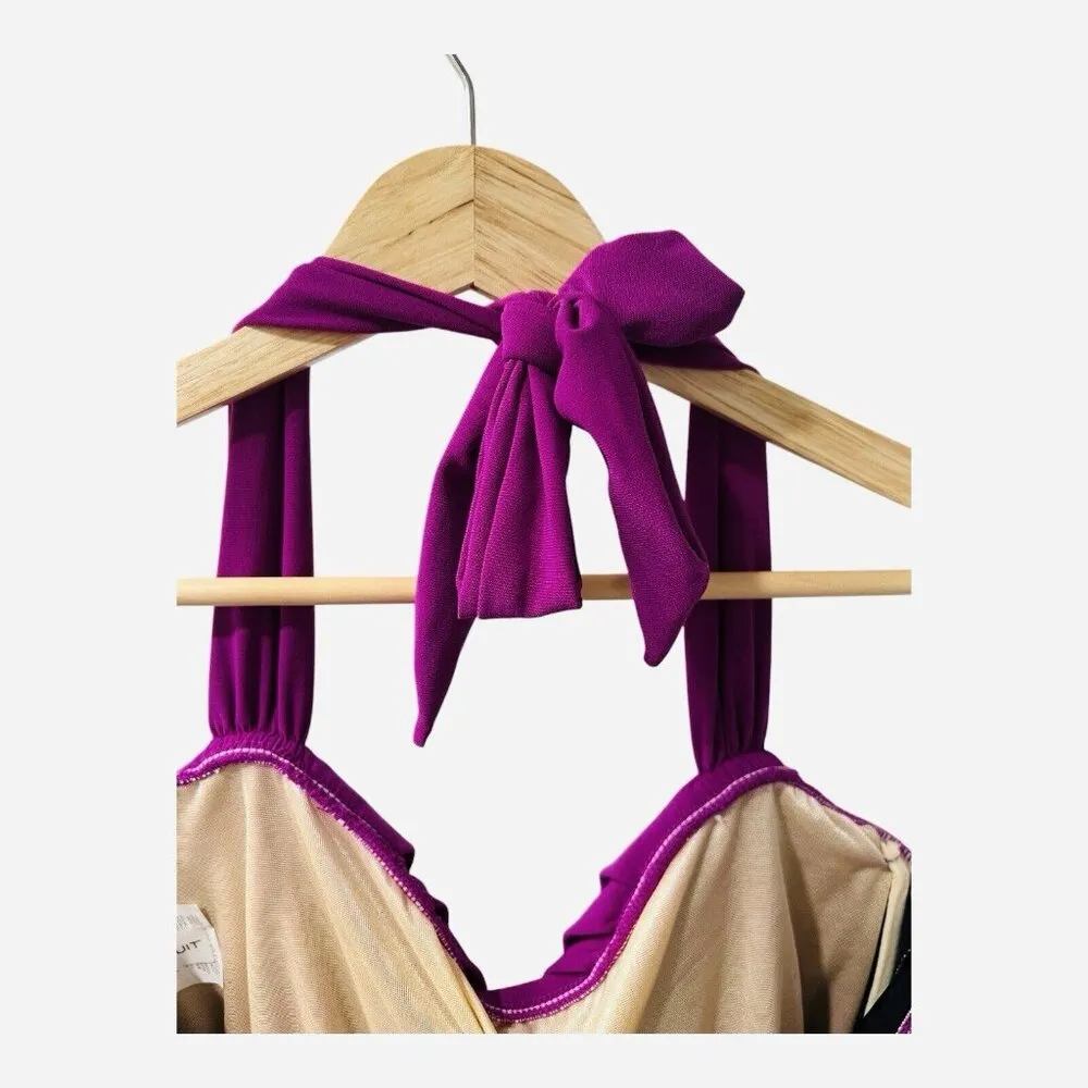 Magicsuit Drape Solid Olivia Hibiscus One Piece Swimsuit 6012261 Plus Size 16 Purple - Image 7