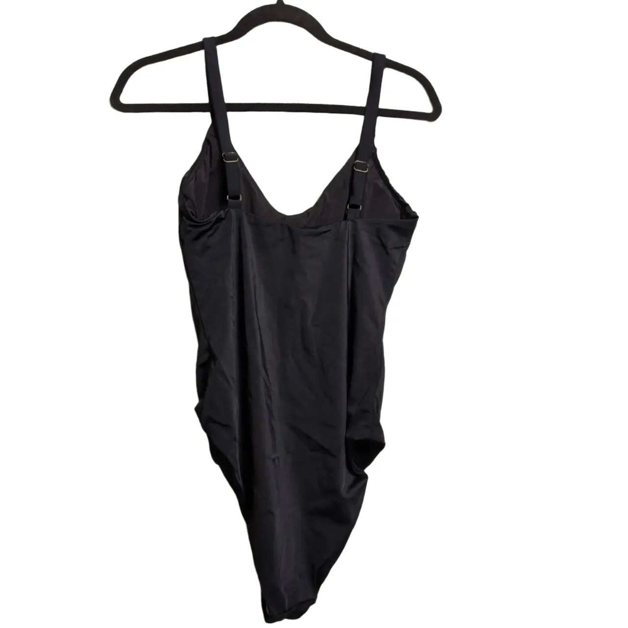 NWT Mindy X Andie Marco Black V-Neck Adjustable Straps One Piece Swimsuit MT - Image 2